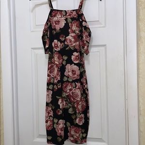 Black Floral Roses Bodycon Off Cold Should…